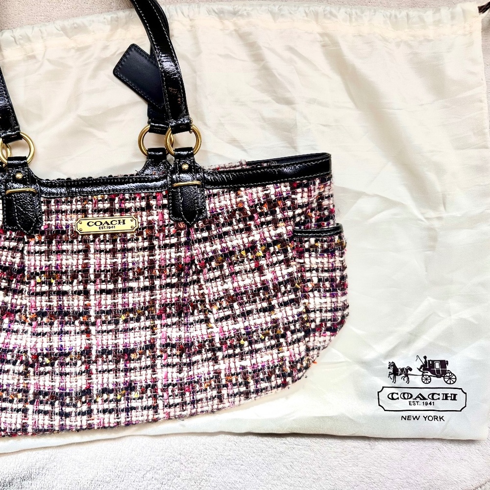 Authentic tweed coach purse